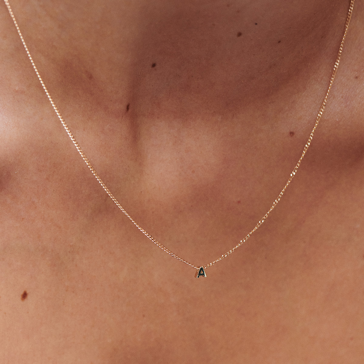 Micro Letter Necklace | Sliding Charm Necklace