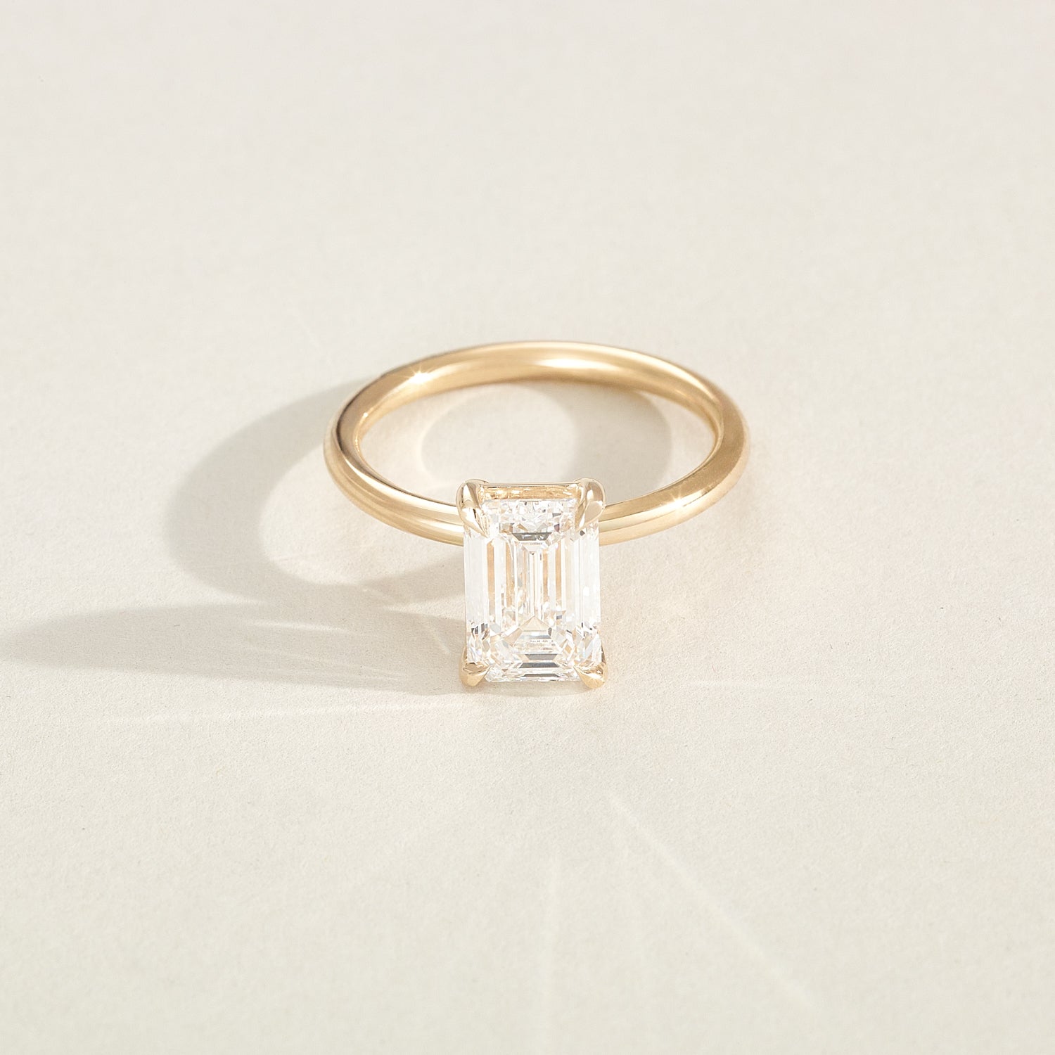 Eva | Emerald Cut Lab-Grown Diamond Solitaire Engagement Ring – Kate & Kole