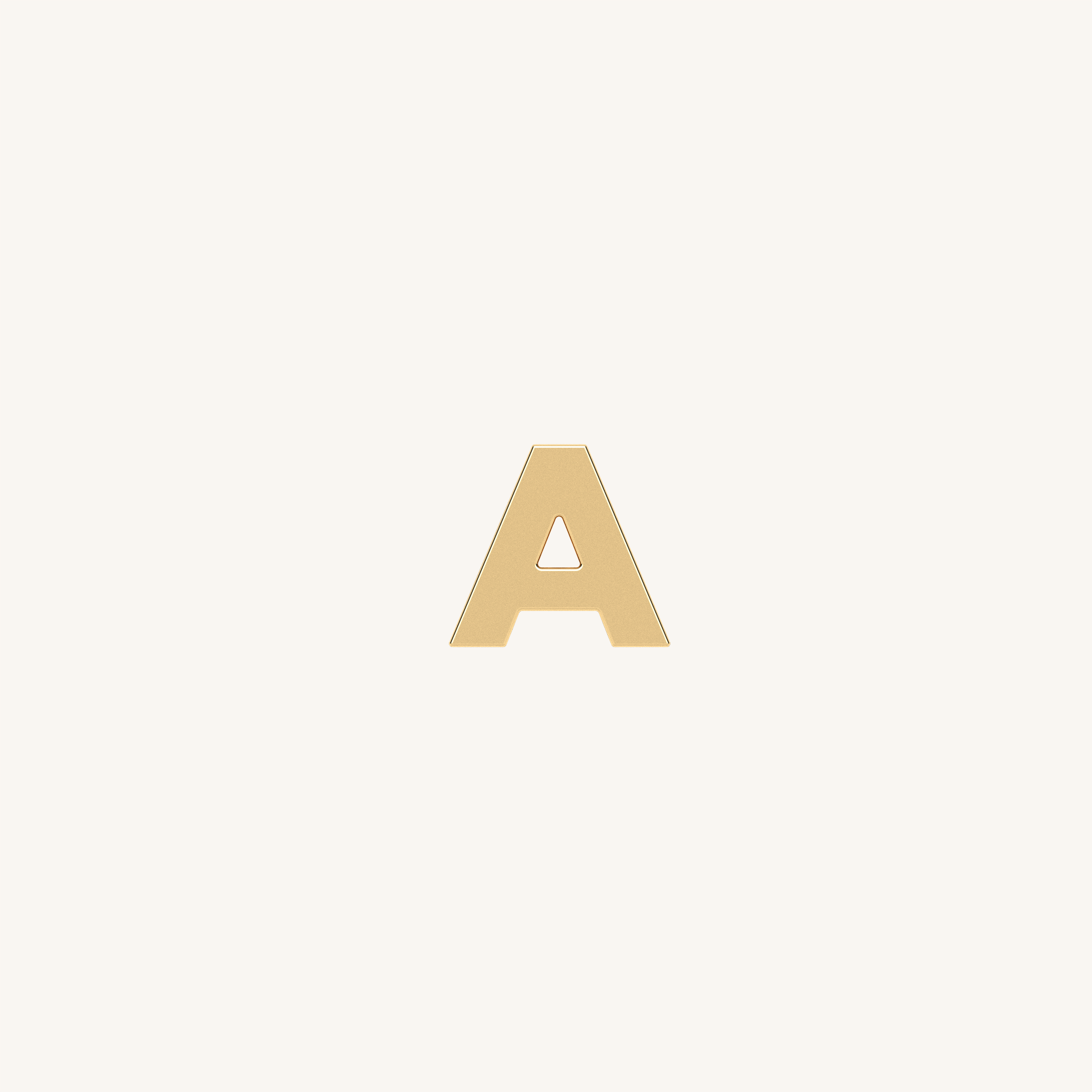 Gold letter 'A' on a white background