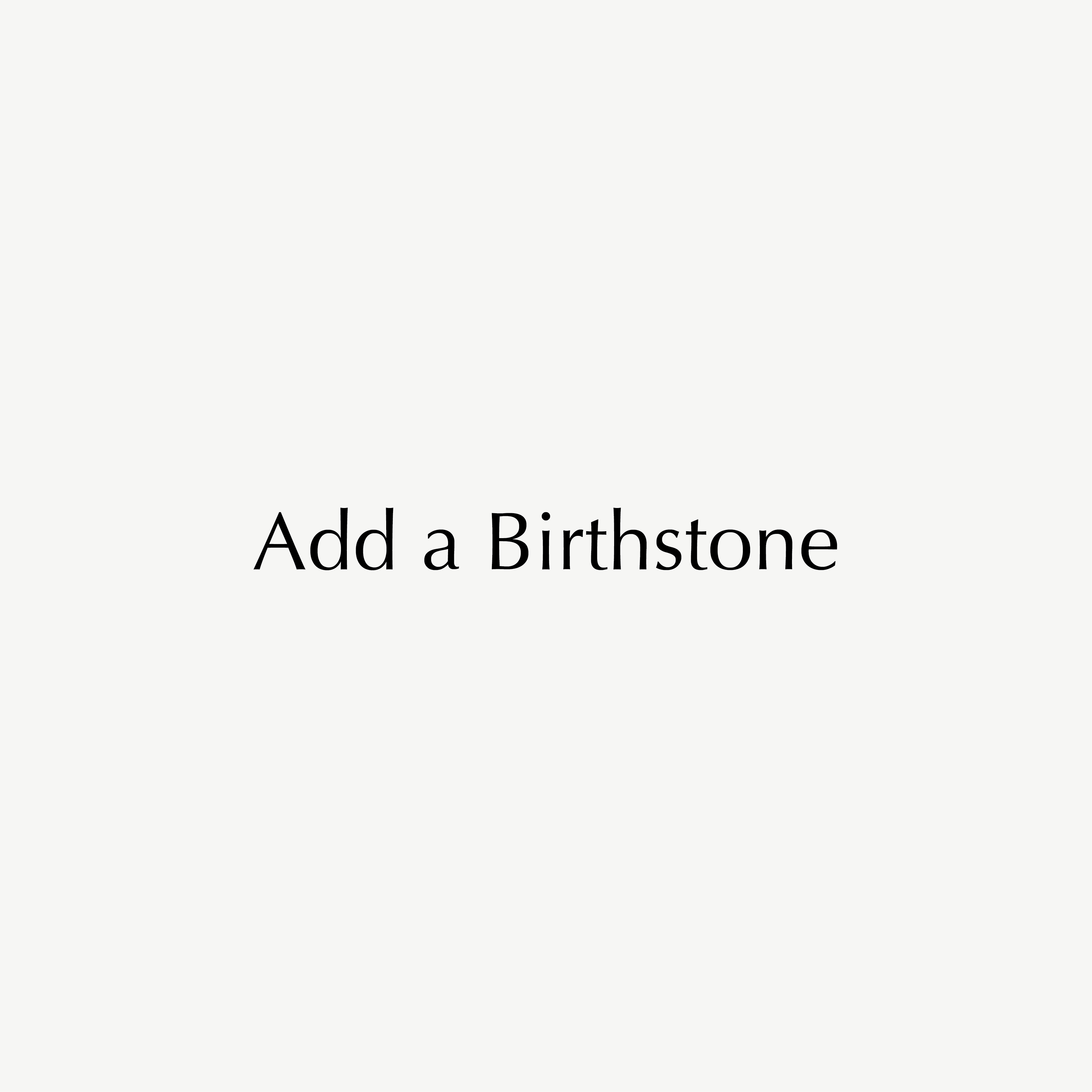 Text: "Add a Birthstone" with elegant jewellery pieces displayed on a clean white background, highlighting luxury and personalisation.