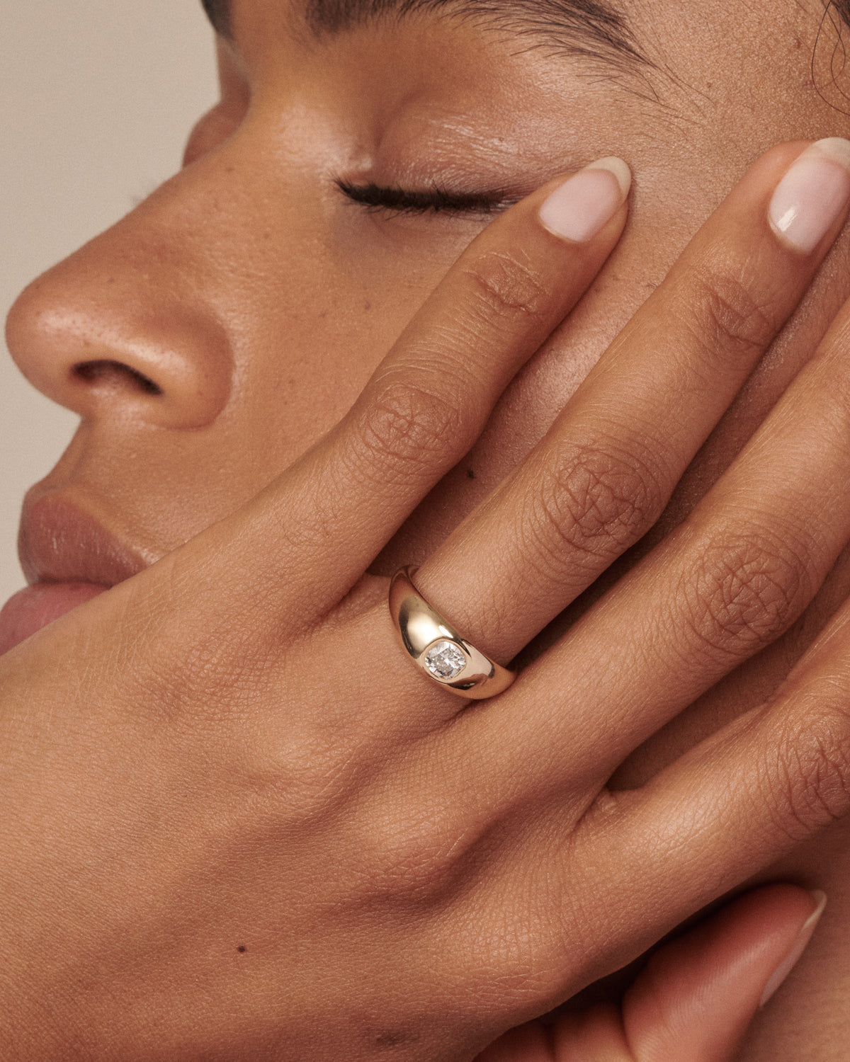 Ellipse Ring | Square Cushion Lab-Grown Diamond