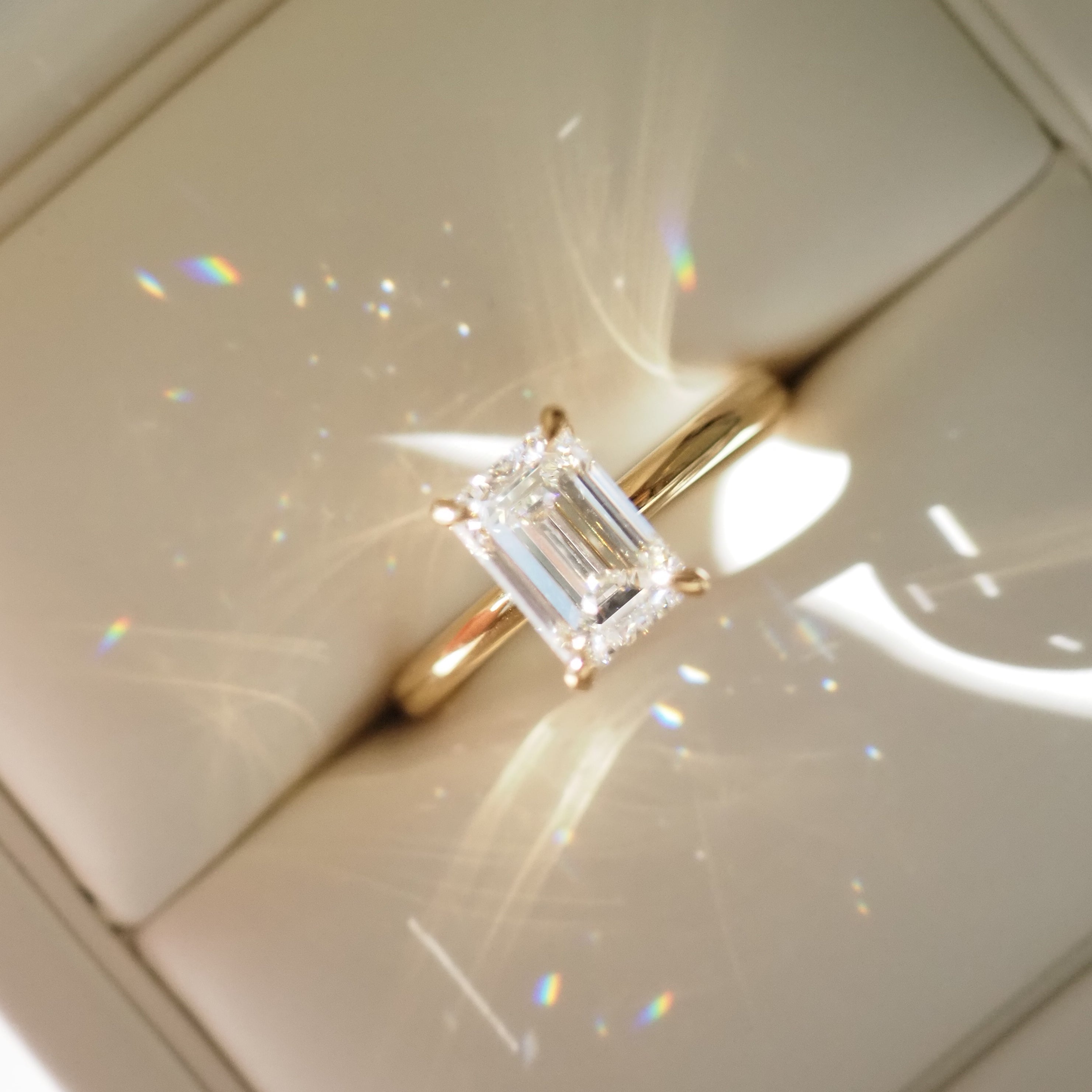 Eva | 1.5ct Emerald Solitaire Lab-Grown Diamond Engagement Ring