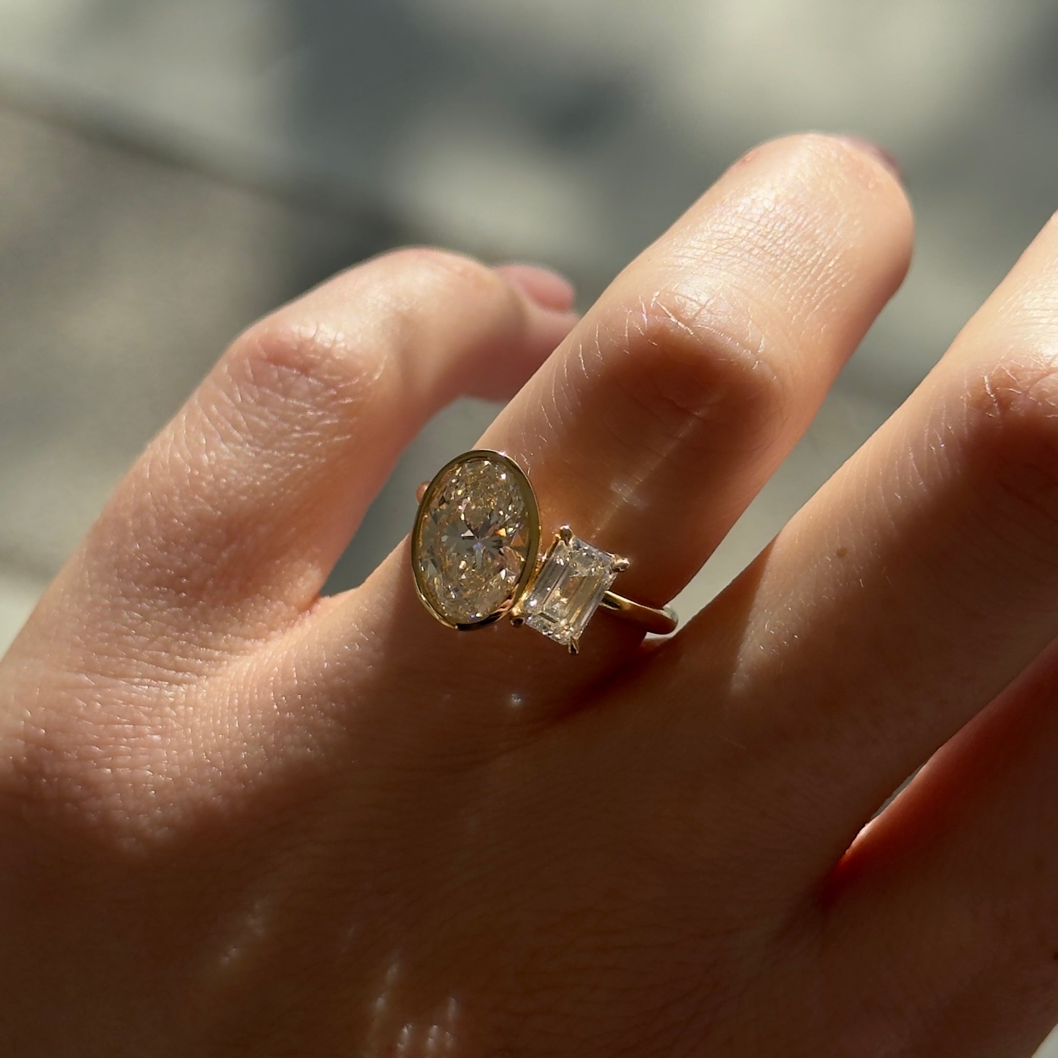 Oval Bezel | 2.8ct Toi et Moi Lab-Grown Diamond Ring