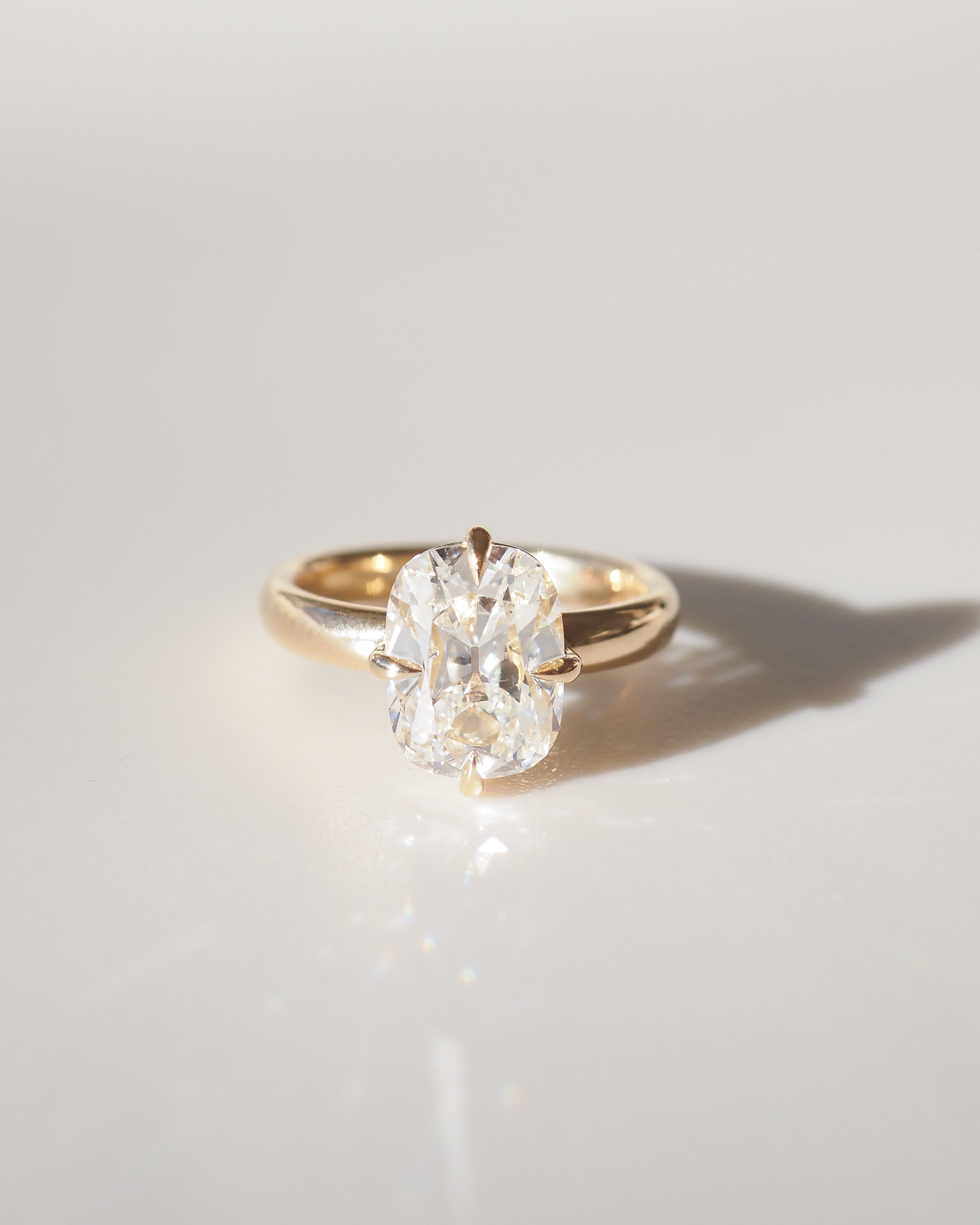 Old Mine Cut Solitaire | 3ct Cushion Lab-Grown Diamond Ring