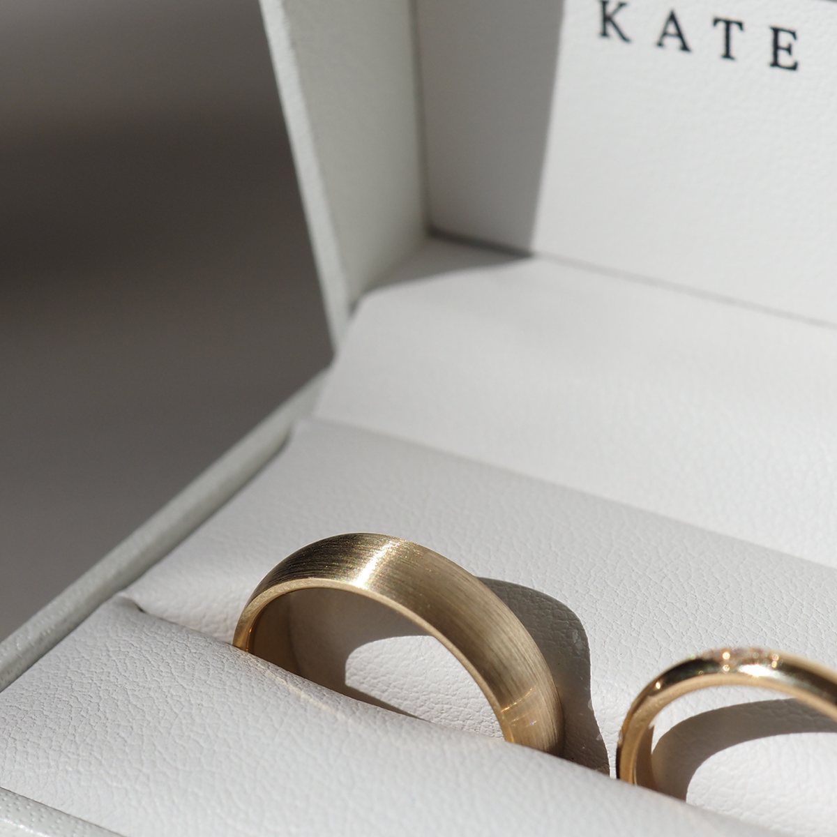 Our classic half-round wide wedding band is 6mm wide and 1.9mm thick. It has a polished finish in 18ct yellow gold.[text overlay: 6mm Brushed Finish in Yellow Gold]