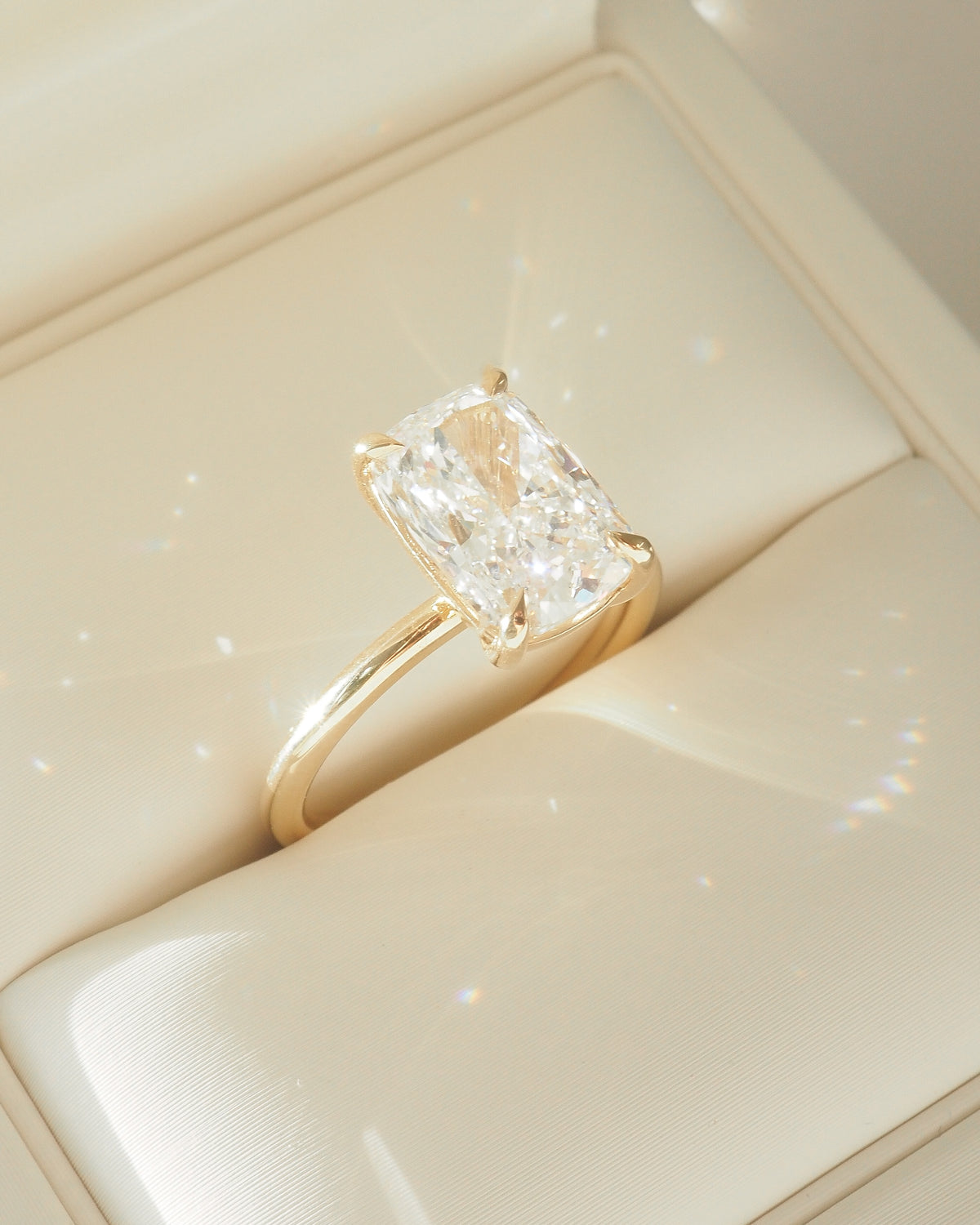 Khia | 3.3ct Elongated Cushion Solitaire Lab-Grown Diamond Engagement Ring