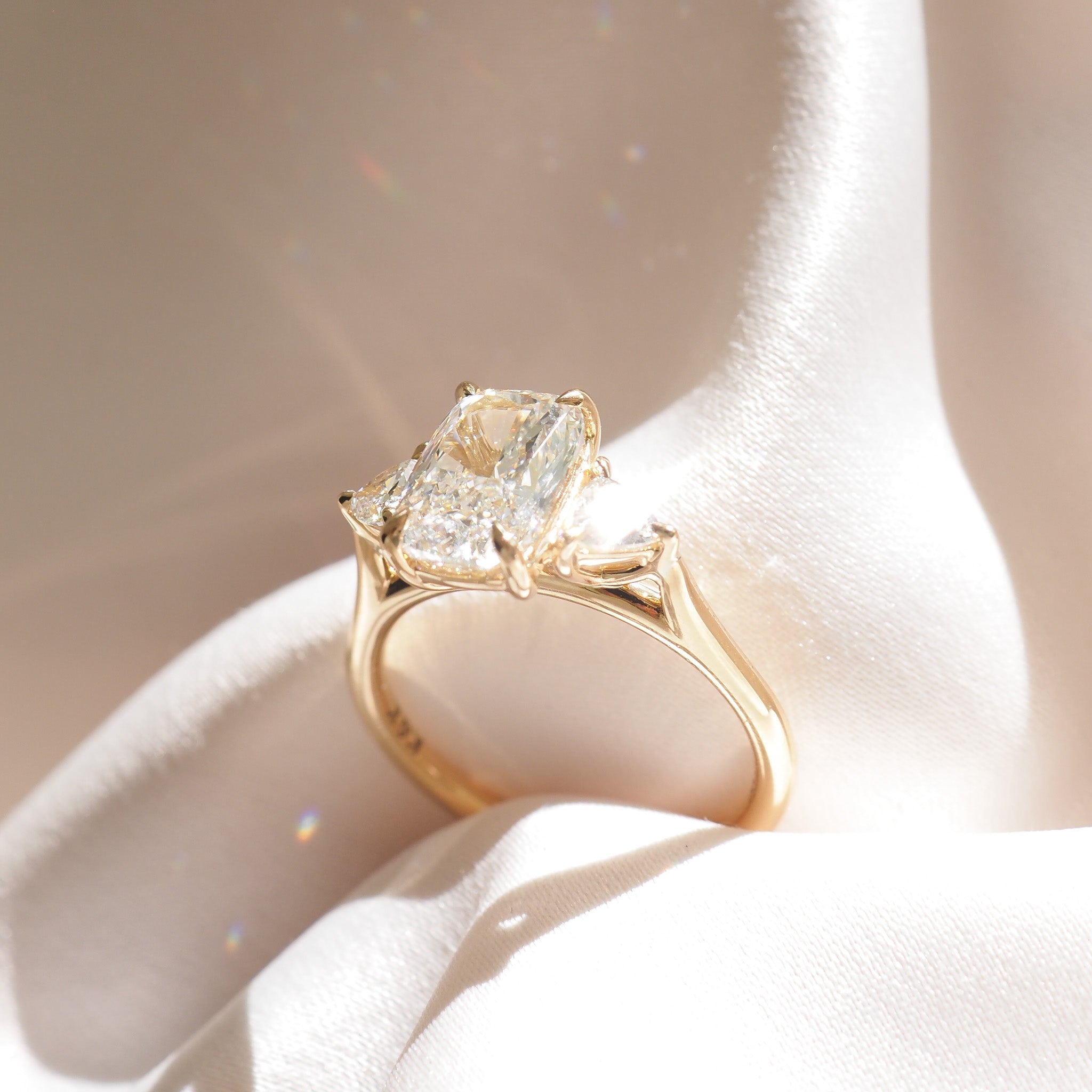 Kiara | 2.4ct Elongated Cushion Trilogy Lab-Grown Ring