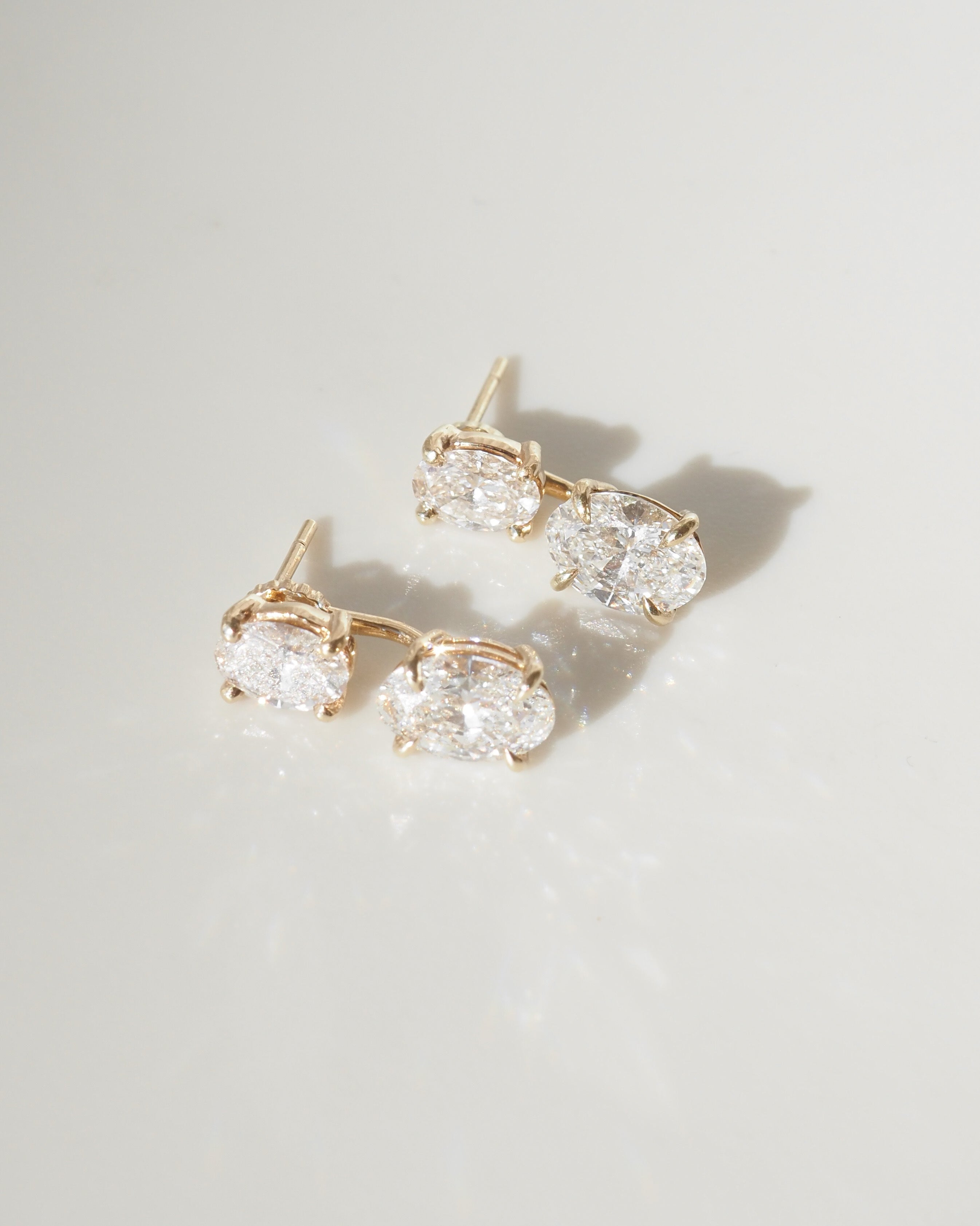Oval Studs with Jackets | Lab-Grown Diamond Earrings