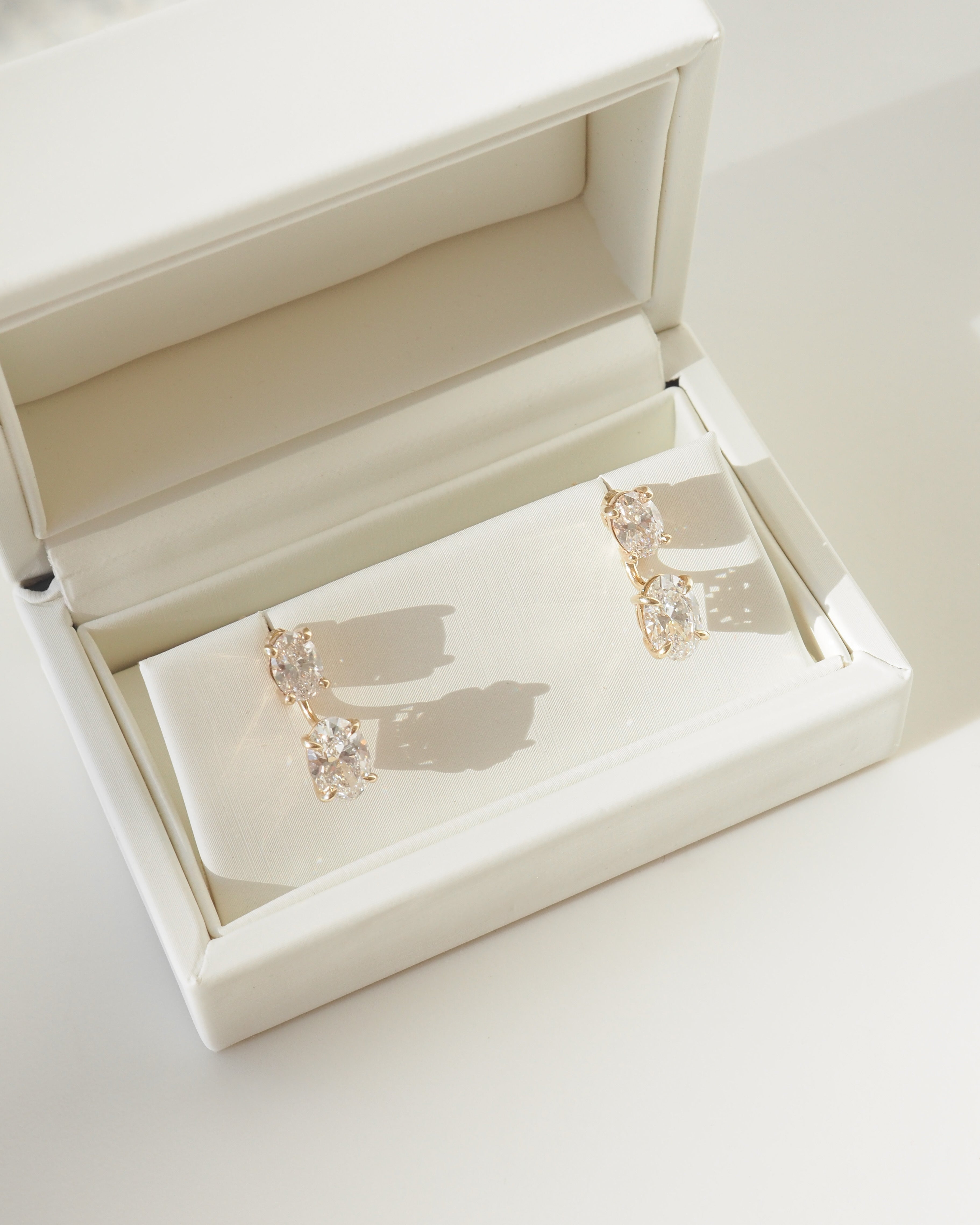 Oval Studs with Jackets | Lab-Grown Diamond Earrings