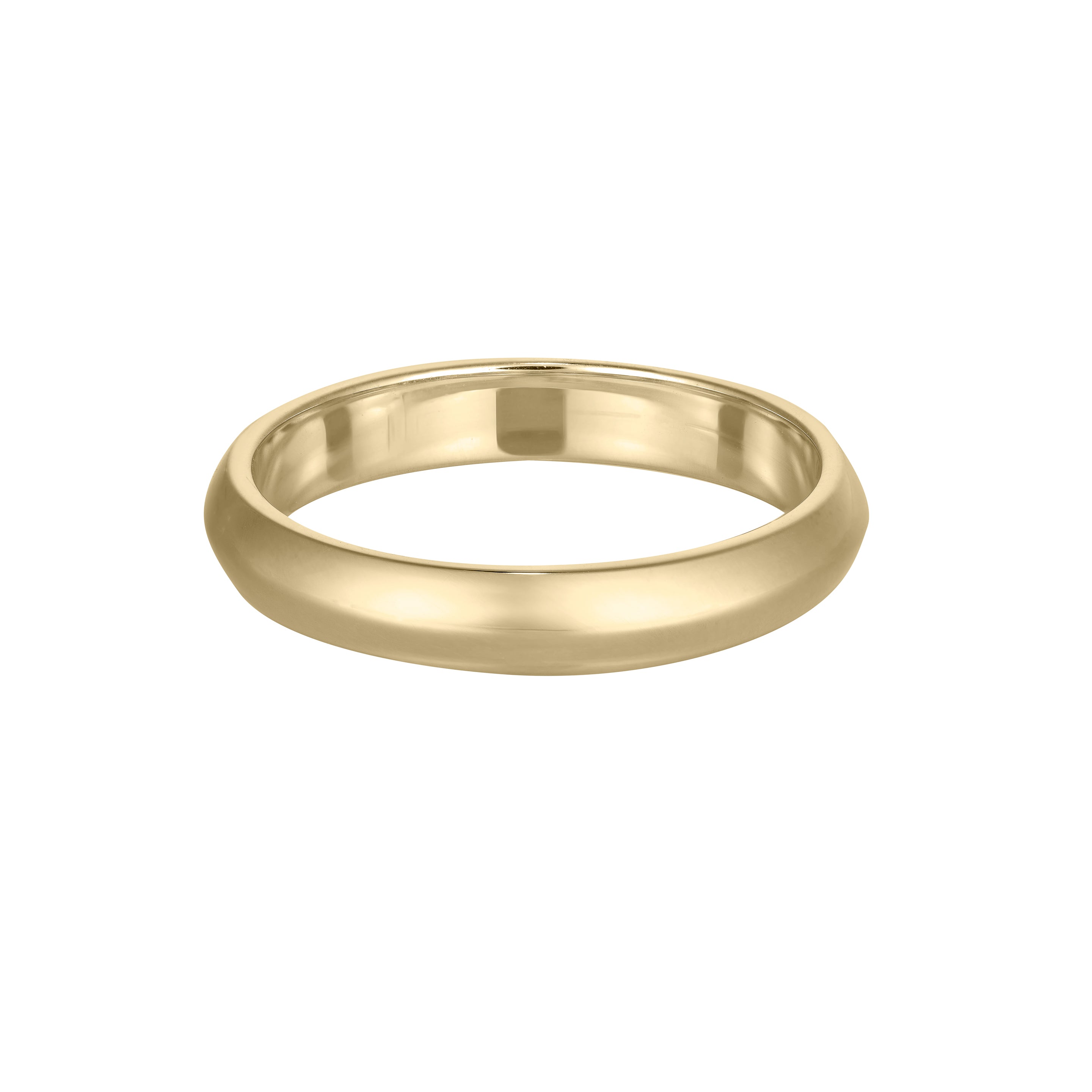 Elegant gold band ring with a polished finish, showcasing minimalist luxury jewellery design. Perfect for weddings or anniversaries.