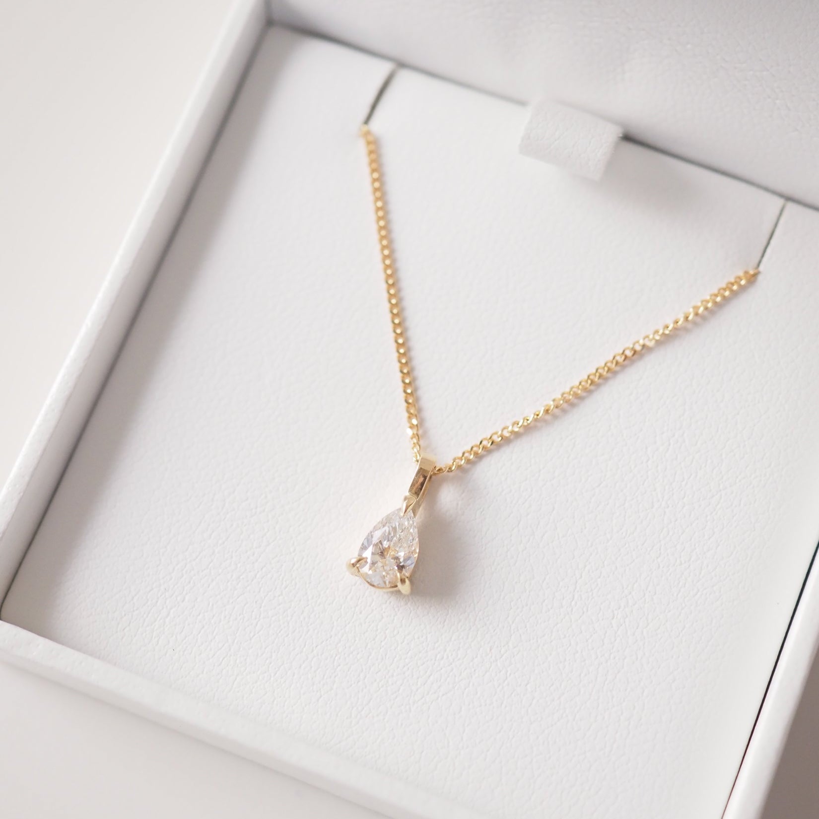 Pear Solitaire Pendant | 0.49ct Lab-Grown Diamond Necklace