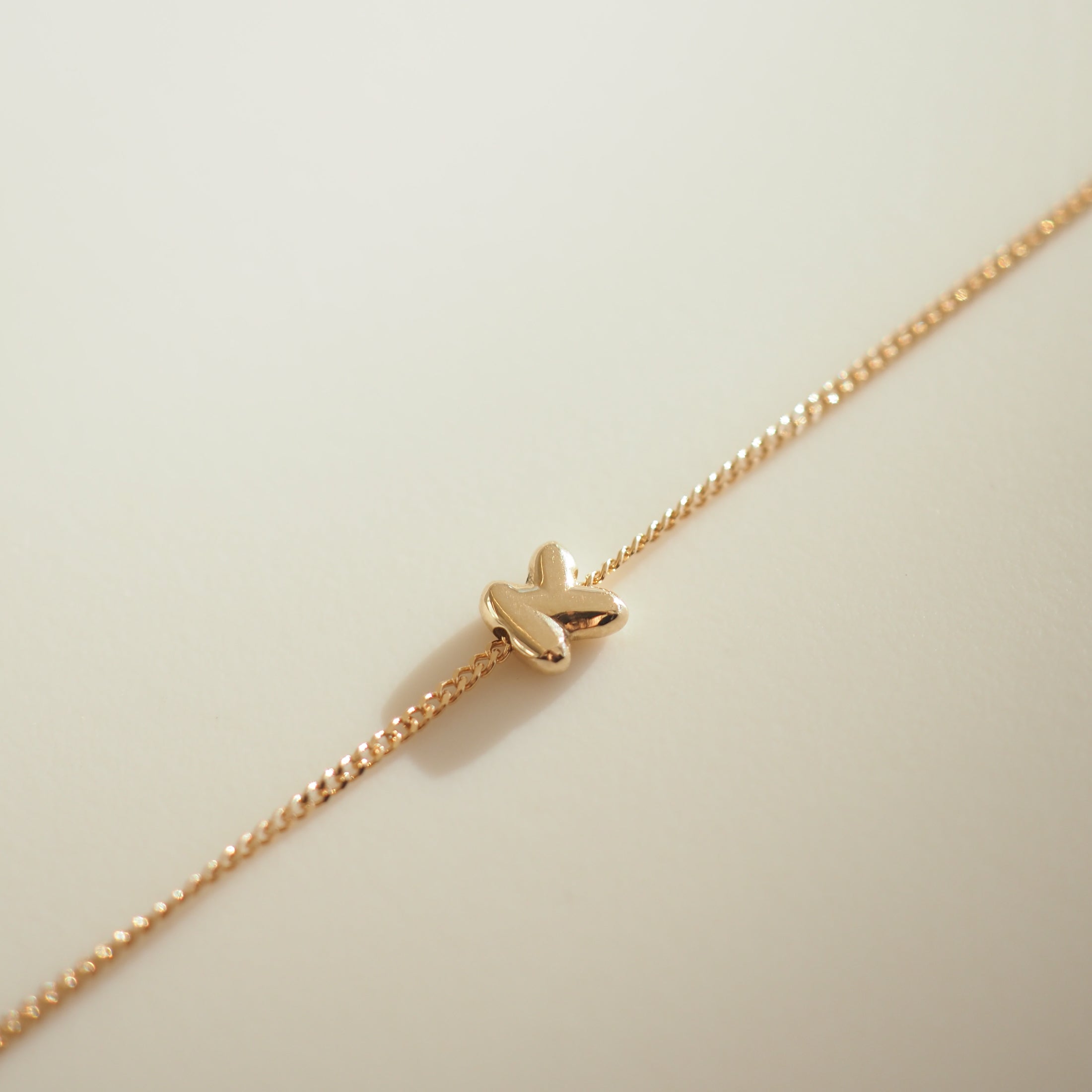 Puffed Letter Necklace | Sliding Charm Necklace