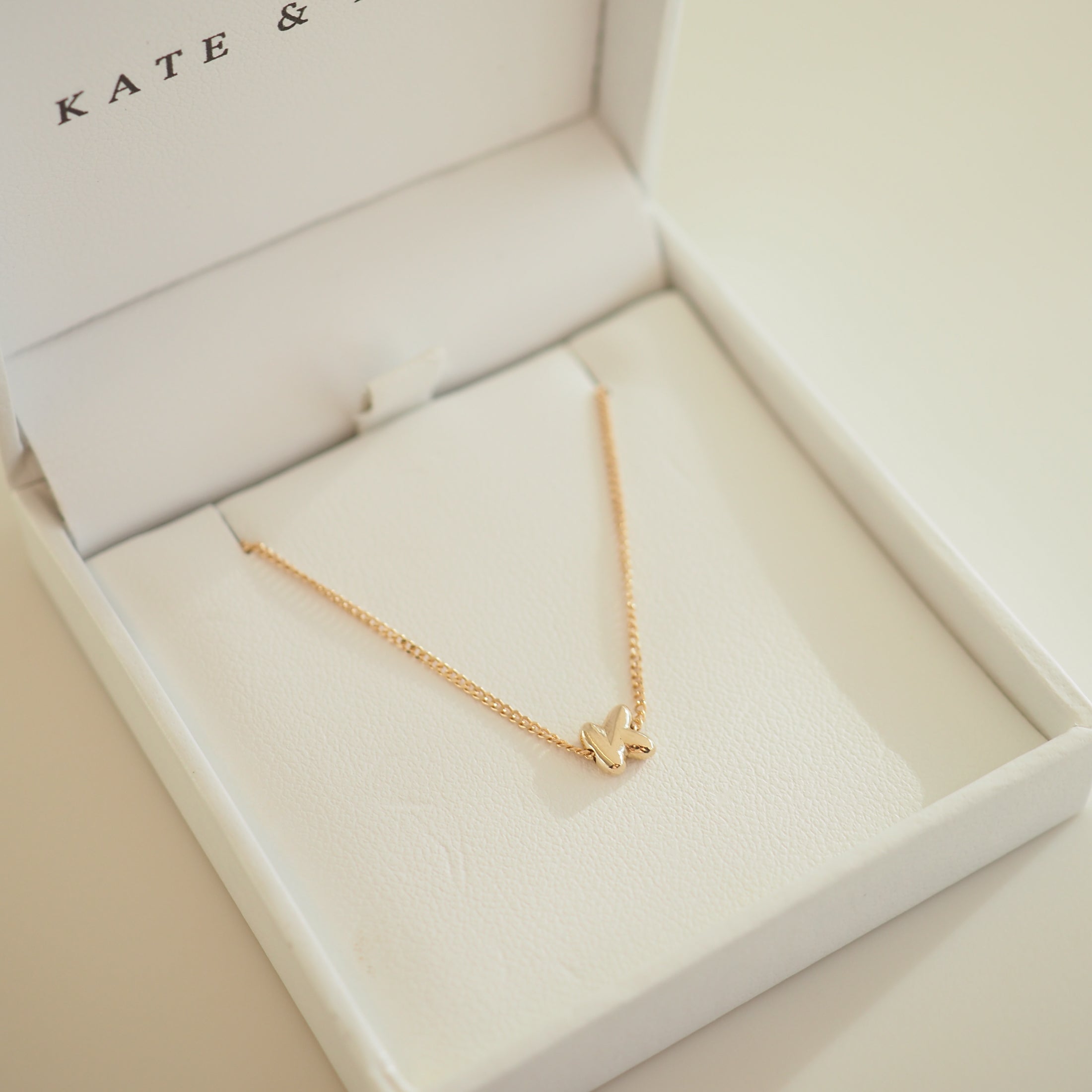 Puffed Letter Necklace | Sliding Charm Necklace