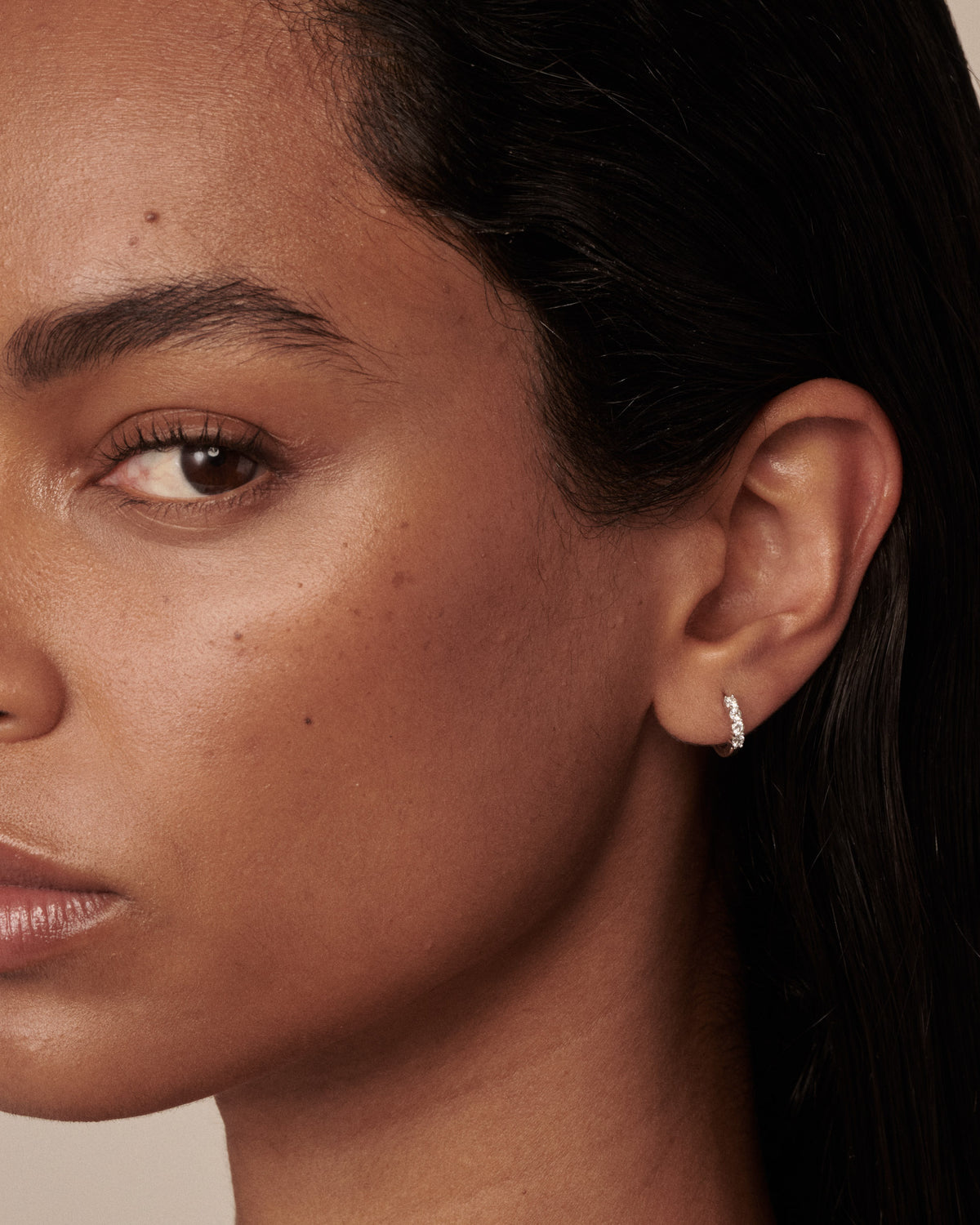 Tiny Diamond Huggies | 2mm Lab-Grown Diamond Earrings