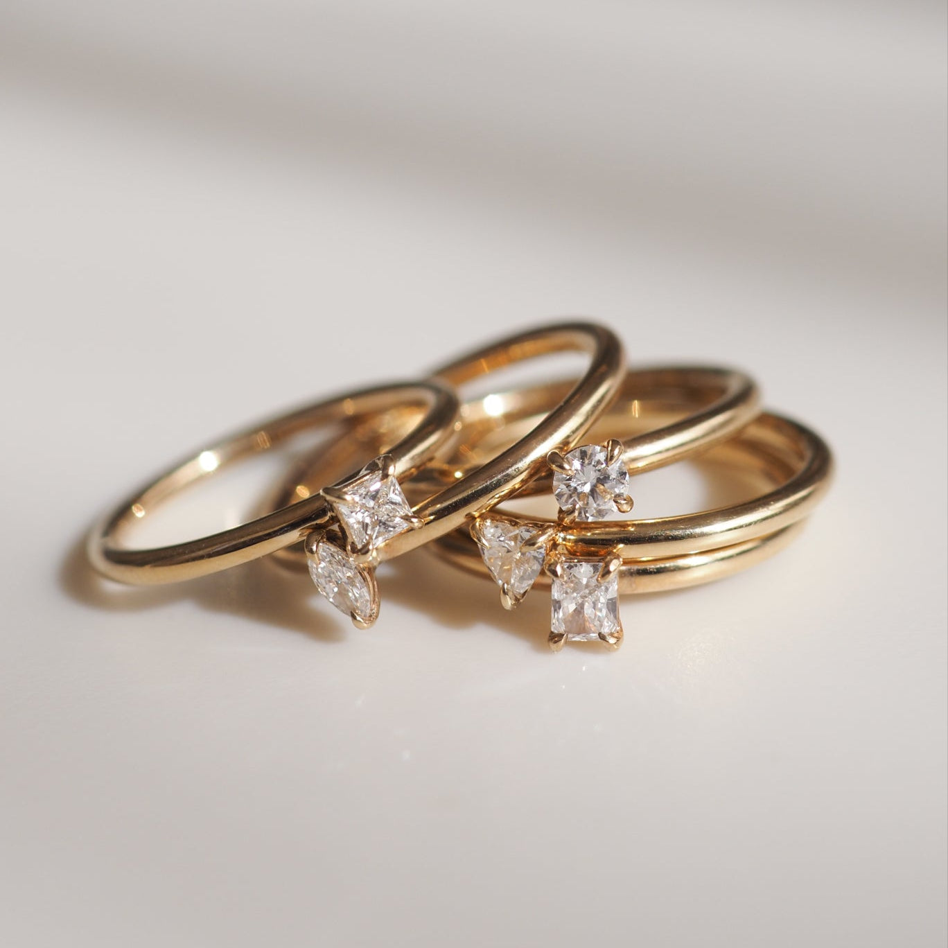 [text overlay: From top to bottom; princess, marquise, round, heart, radiant]